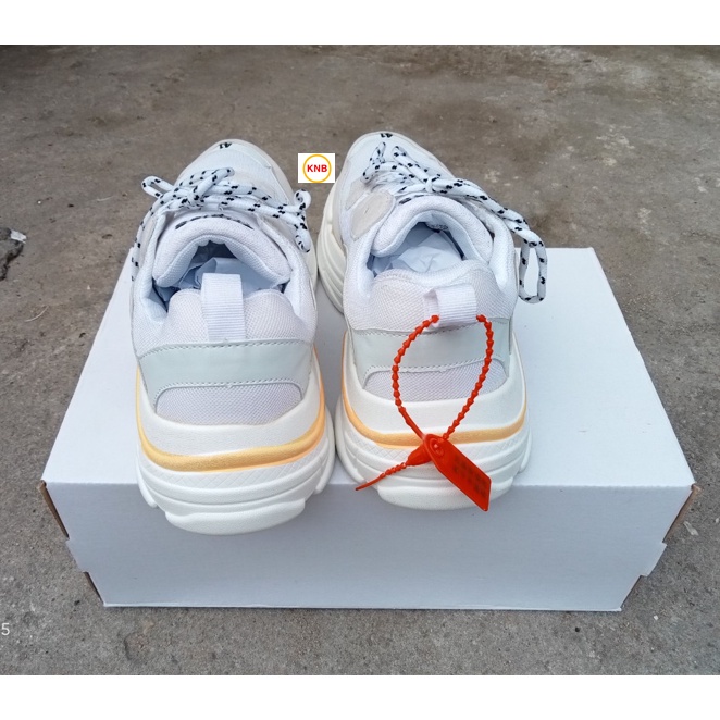 [XẢ KHO] SALE- HOT GIÀY BALENCIAGA Triple S thể thao nam nữ sneaker cao cấp trắng viền vàng, size 36-43....
