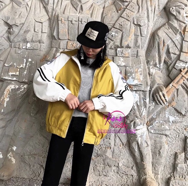 Áo khoác dù nữ in mèo mập ú sau lưng kèm ảnh thật | BigBuy360 - bigbuy360.vn