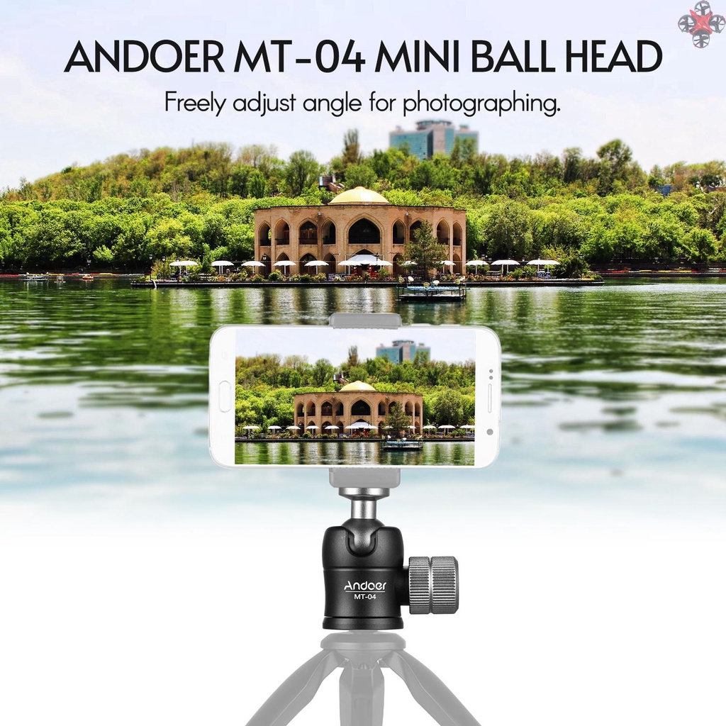 Đầu Bi Mini Andoer Mt-04 Xoay 360 Độ Tiêu Chuẩn 1 / 4 Cho Chân Máy Ảnh Dslr