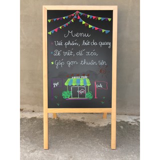 Bảng viết phấn- bảng menu nhà hàng cafe 60x110cm - tặng kèm bút, phấn màu.