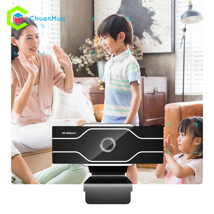 Webcam Máy Tính HD 1080P tự động lấy nét tích hợp 2 mic đàm thoại ( Học Online, Hội Nghị, GG Duo, GG Meet, Zalo, Zoom..)