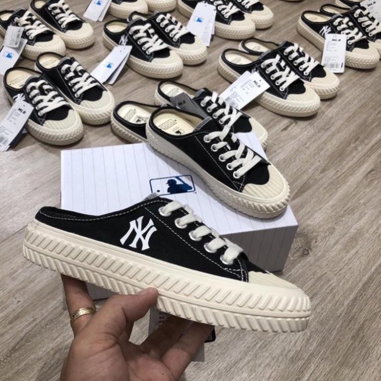 Giày thể thao Sục MLB Ny Đạp Gót  MÀU ĐEN TRẮNG  Hot Hit 2020 Bản Đẹp , giày dép nam nữ sneaker lười full box | BigBuy360 - bigbuy360.vn