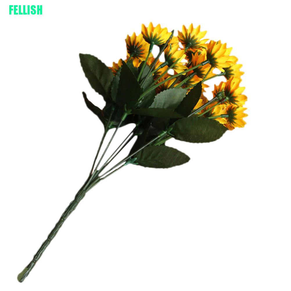Bó 14 Hoa Hướng Dương Nhân Tạo Bằng Lụa Dùng Trang Trí