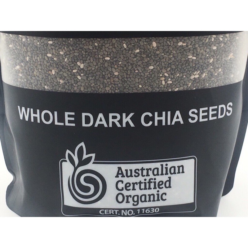 Hạt Chia Úc Organic Chia Seeds Túi Đen hàng chuẩn - túi 500gr