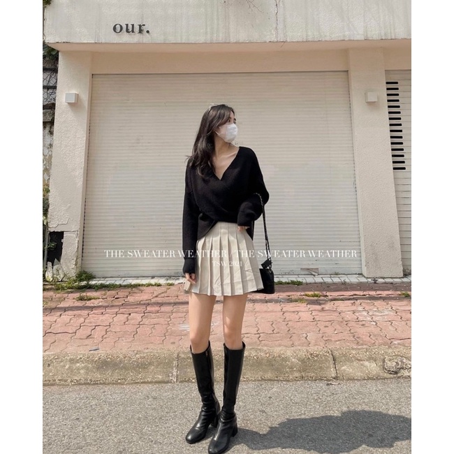 Áo len xoắn chéo ngực siêu tiểu thư kèm ảnh thật | BigBuy360 - bigbuy360.vn