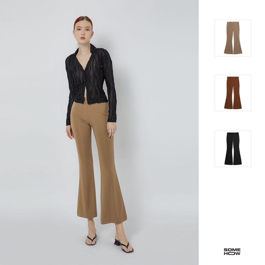 Quần Dài Nữ Ống Loe Basic , Chất Cotton Thoải mái , WQD000009,SOMEHOW