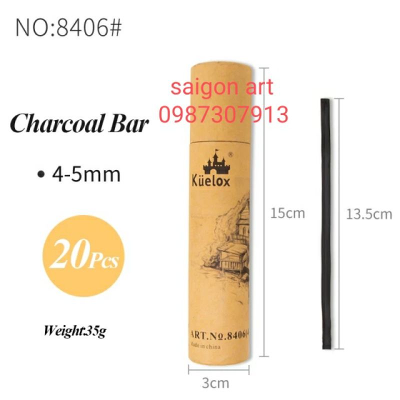 Than Vẽ, Than Củi Liễu Kuelox, Chinjoo Vẽ Tranh Truyền Thần_1 Ống