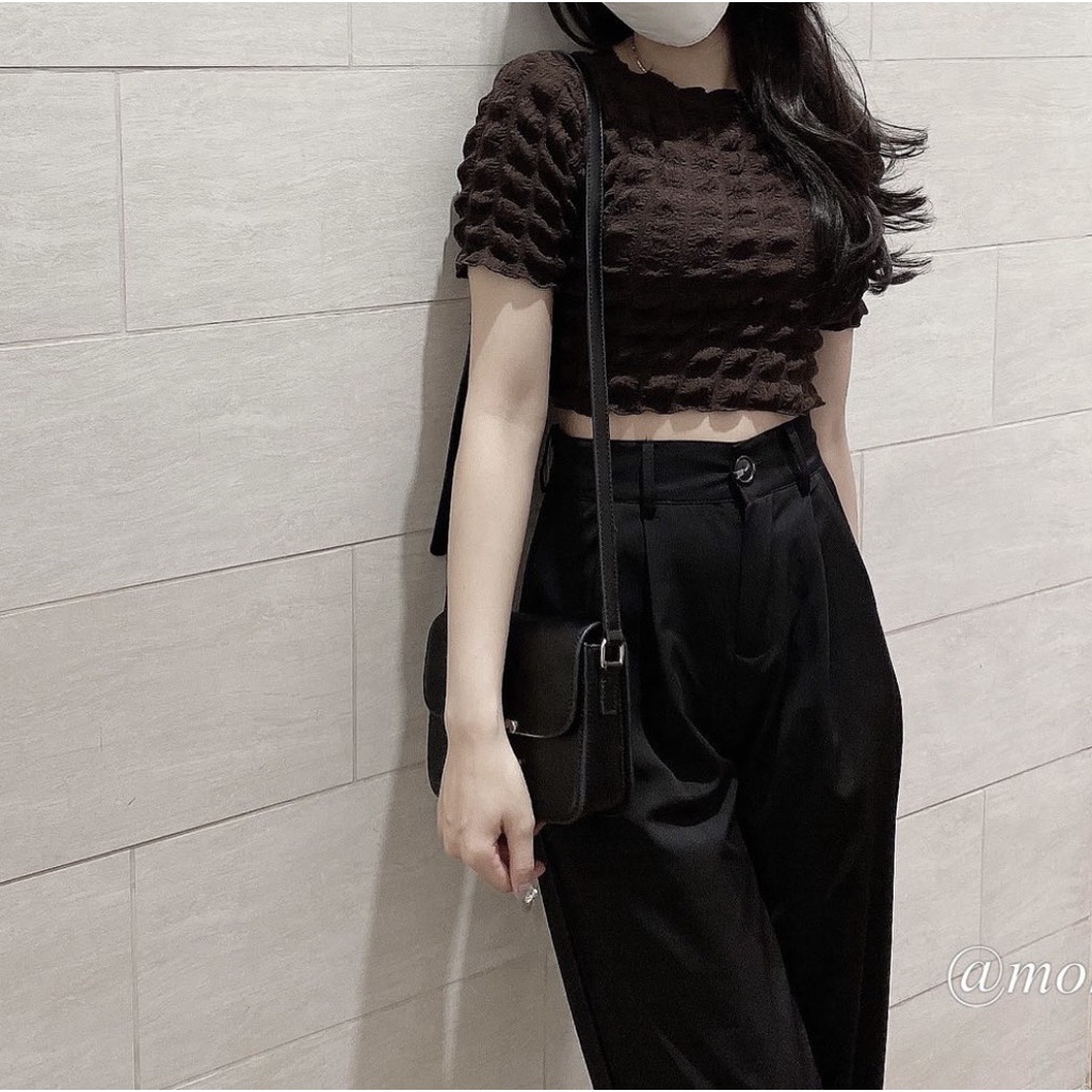 Áo croptop xốp baby 2màu   KÈM ẢNH THẬT