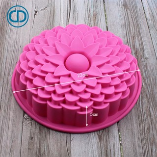 Khuôn đế hoa cúc tầng 22 cm cao 5 cm - khuôn silicon