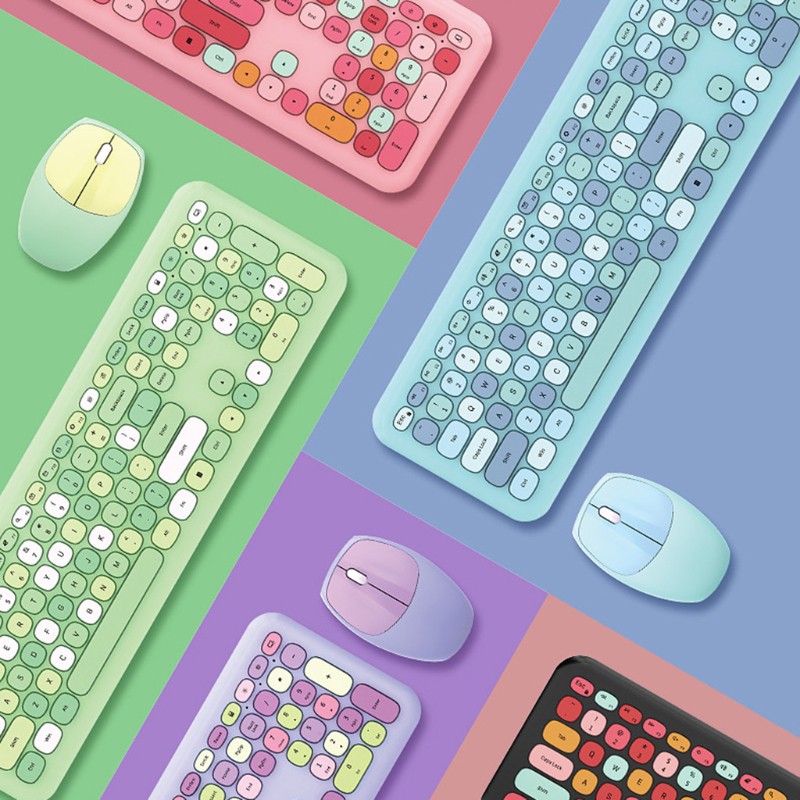 Bộ Bàn Phím Và Chuột Không Dây 2.4G Thiết Kế 110 Phím Chất Lượng Cao