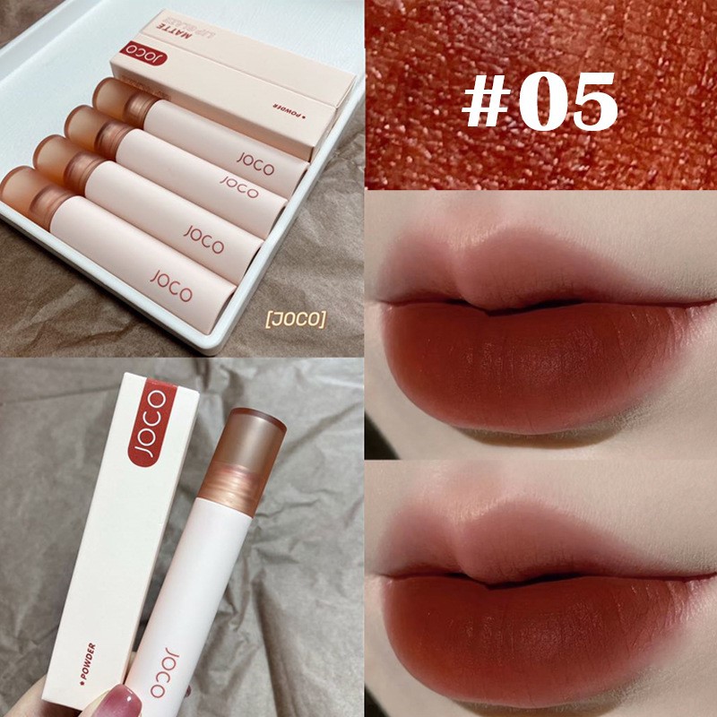 Son Joco thân Tròn Powder Mist Matte Lipstick chất kem lì mềm mịn như nhung hàng nội địa Trung