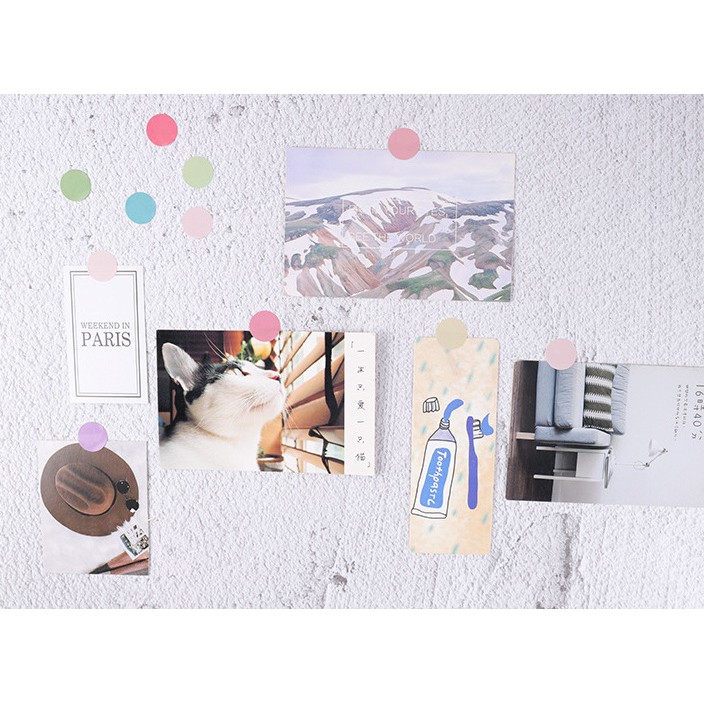 STICKER - Sticker 1 tấm COLOR ROUND / Sticker tròn nhiều tone màu