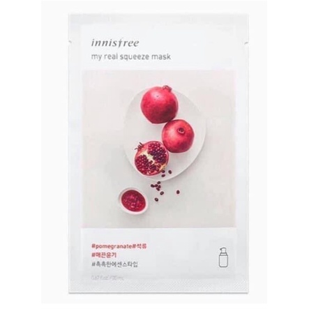 Combo 10 Vị Mặt Nạ Innisfree Hàn Quốc My real squeeze Mask dưỡng trắng,trị mụn,da dầu