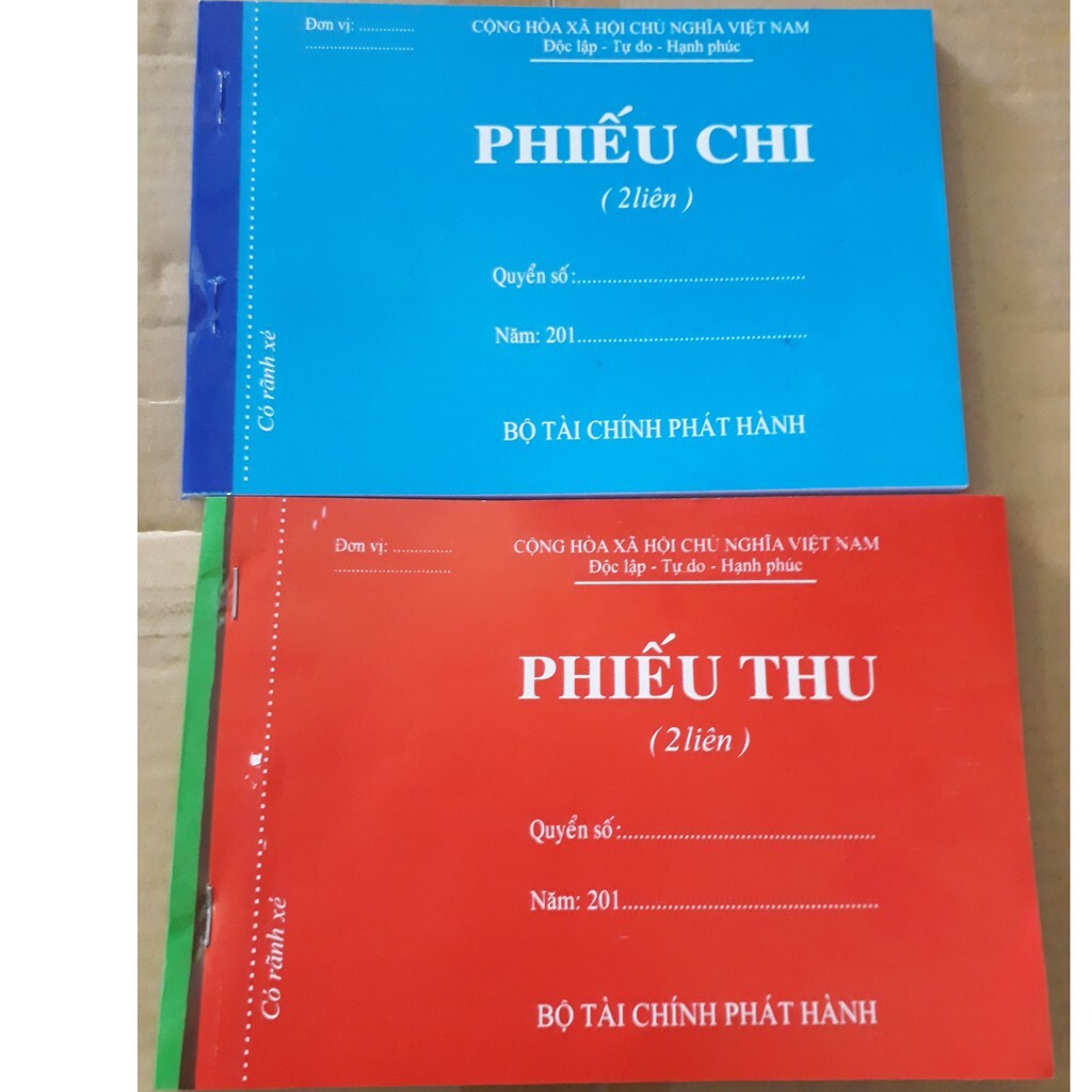 Phiếu thu, chi, xuất, nhập, hóa đơn bán lẻ 2 liên giấy cacbon (loại dày 100 tờ)-Nhận in HĐ theo yêu cầu