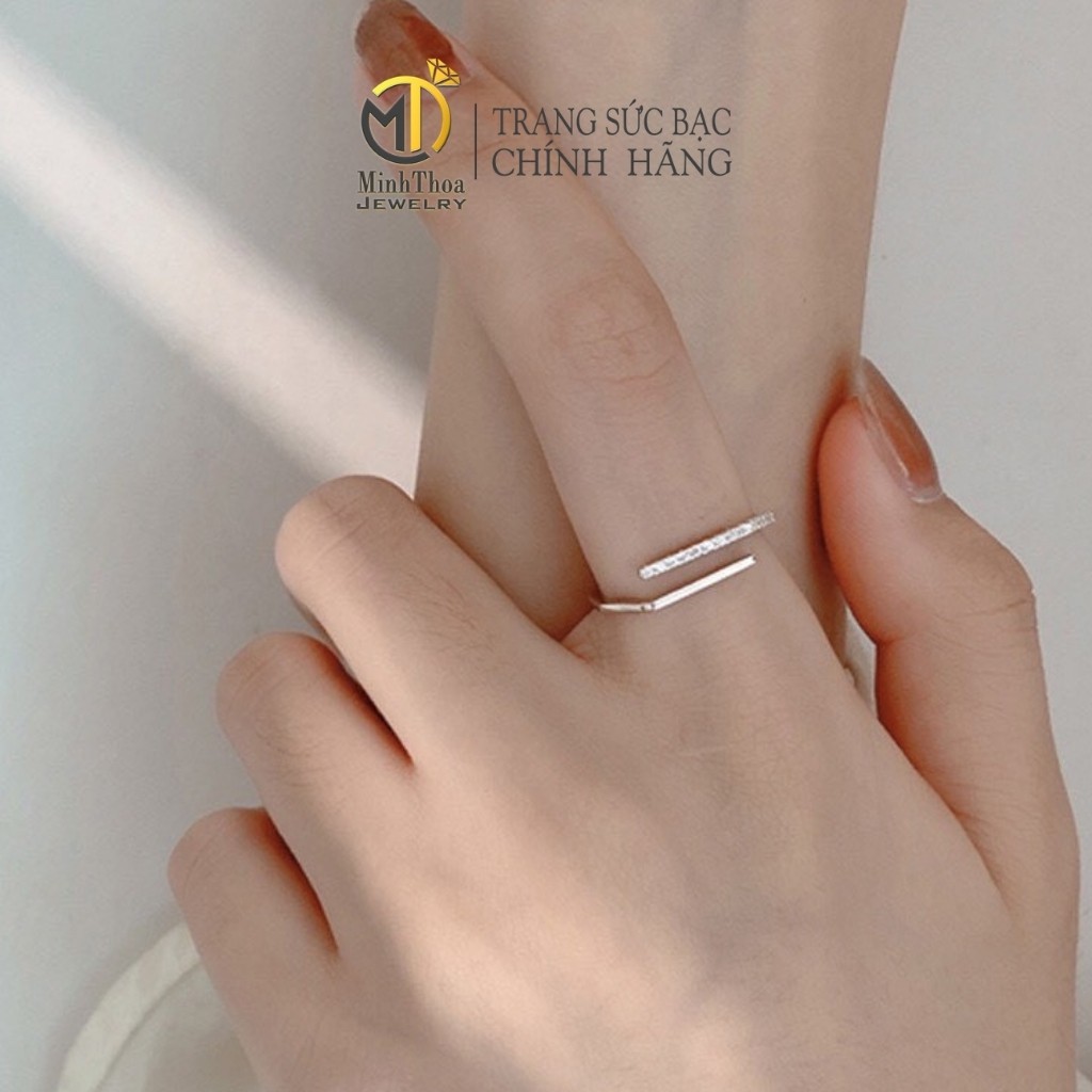 Nhẫn bạc nữ đẹp dáng hở đơn giản cá tính phụ kiện trang sức bạc ta Minh Thoa JEWELRY