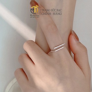 Nhẫn bạc nữ đẹp dáng hở đơn giản cá tính phụ kiện trang sức bạc ta Minh Thoa JEWELRY