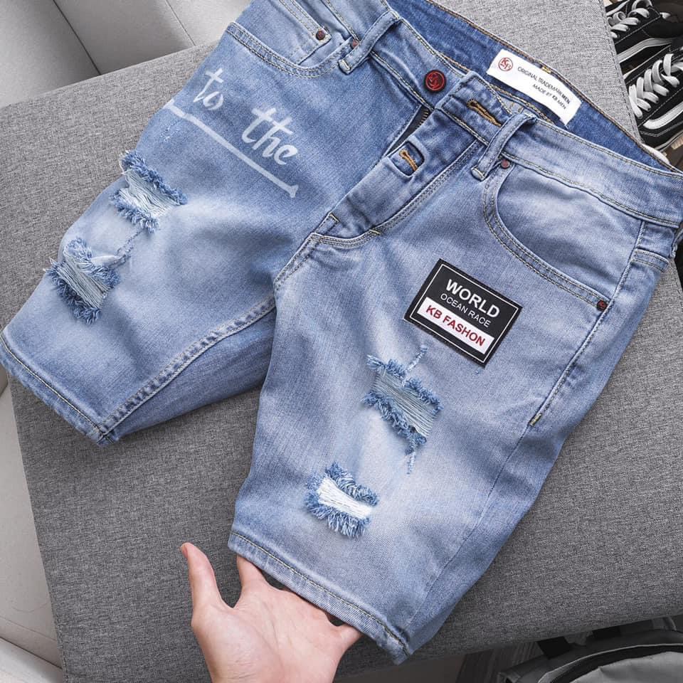 Quần Short Jean Nam Chất Bò Cao Cấp Co Dãn Nhiều Mẫu Mới MS93