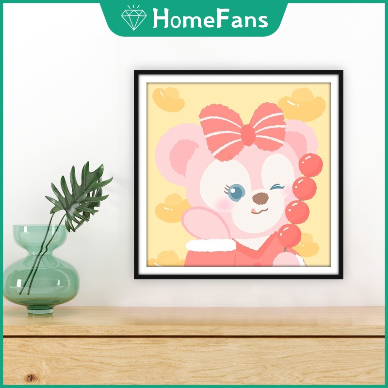 Bộ Tranh Đính Đá 5D Họa Tiết Hoạt Hình Duffy/ Disney Độc Đáo DIY 30x30cm/40x40cm