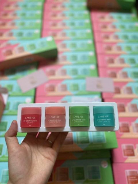 Dưỡng môi Laneige set 4 món Cherry, Bưởi, Bạc hà, Táo xanh  - Miss Xinh