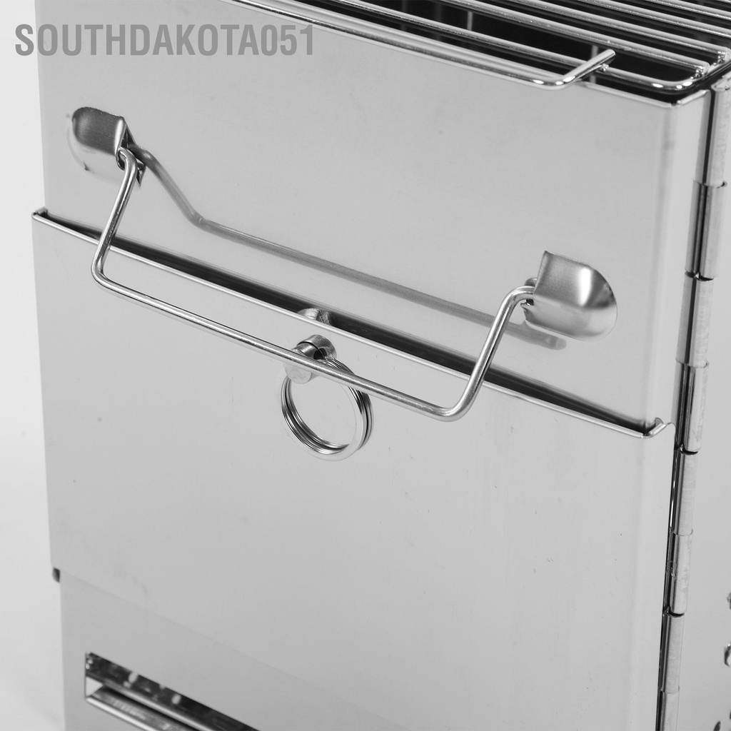 [Hàng HOT] Bếp Nướng Củi Cắm trại BBQ Dã Ngoại ngoài trời Gấp Gọn di động bằng thép không gỉ XL【Southdakota051】