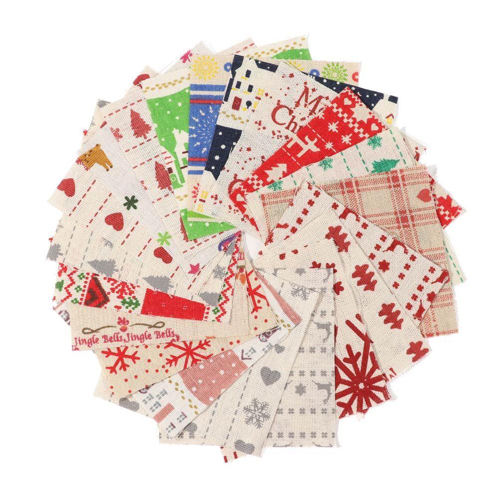 Set 20 Miếng Vải Họa Tiết Giáng Sinh Tự Làm Đồ Thủ Công Đa Dụng