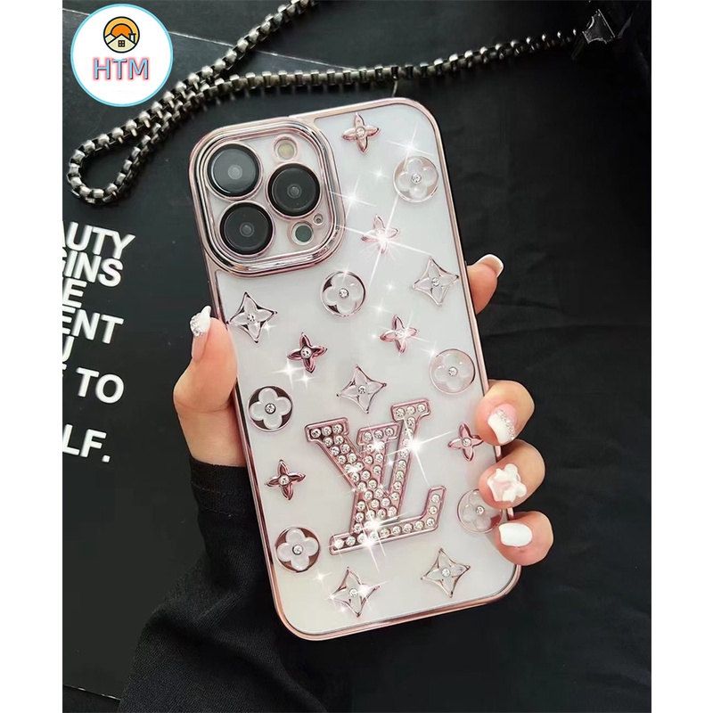 Ốp Điện Thoại Trong Suốt Mạ Logo Kim Cương Sang Trọng Cho iPhone 13 12 11 Pro Max 13pro 12pro