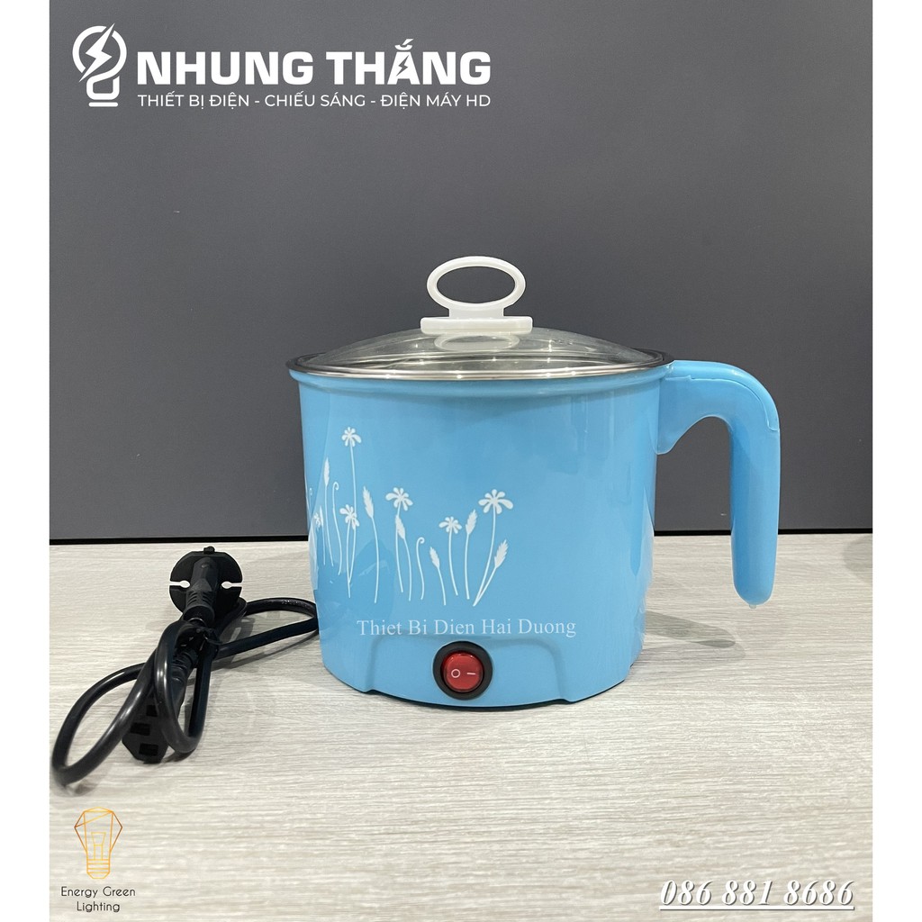 Nồi nấu mì siêu tốc, nồi lẩu điện mini 1-2 người ăn 1,8L size 18cm Lòng nồi inox an toàn LD-182 - Bảo hành đổi mới 1 năm