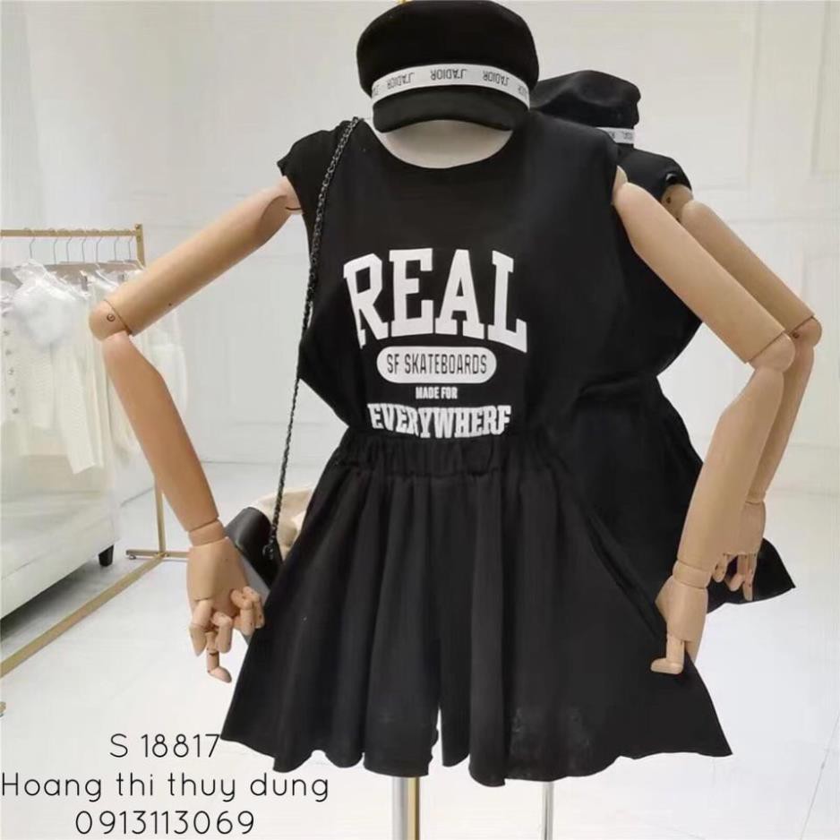 Set TANKTOP quần giả váy - vải cotton lụa - mát lạnh