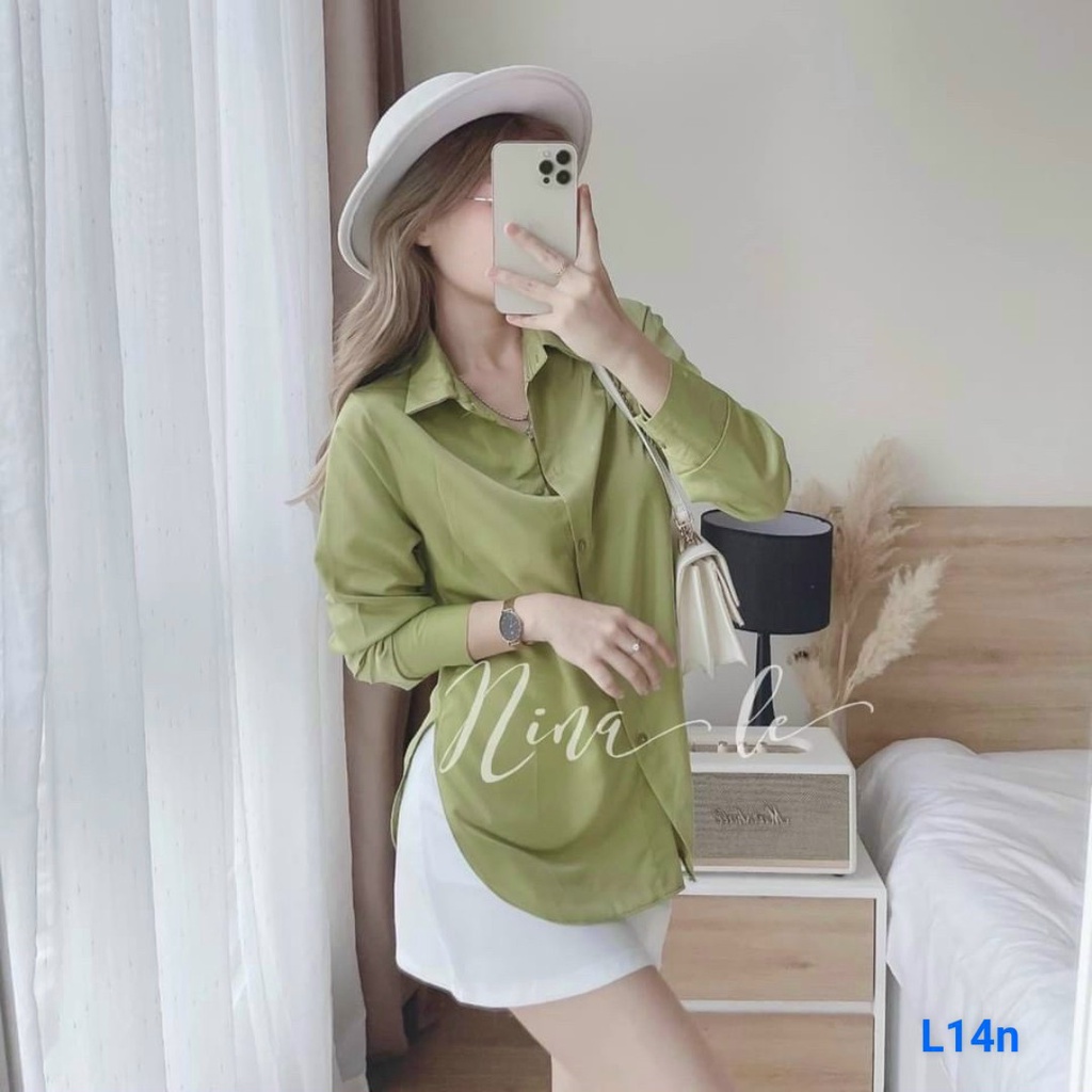 Set Áo Sơ Mi Và Chân Váy Chữ A Có Lót Trong Xinh Xắn Rose Fashion
