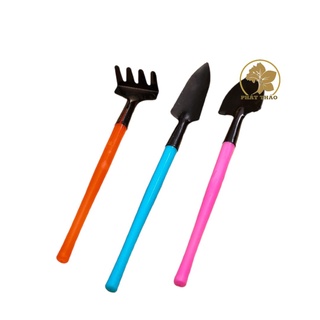 Bộ dụng cụ xẻng mini 3 món màu sắc - dụng cụ chăm sen đá, xương rồng