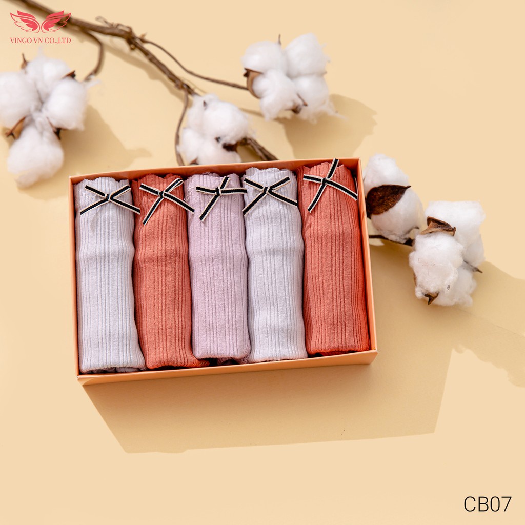 VINGO Combo 5 Quần Lót Nữ Từ Cotton Sọc Phối Viền Ren Mềm Thông Thoáng Kháng Khuẩn An Toàn CB07 VNGO