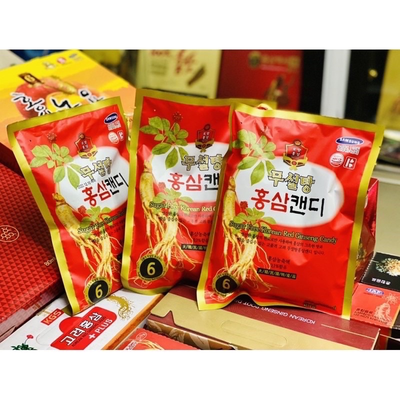 Kẹo Hồng Sâm không đường Hàn Quốc gói 200g