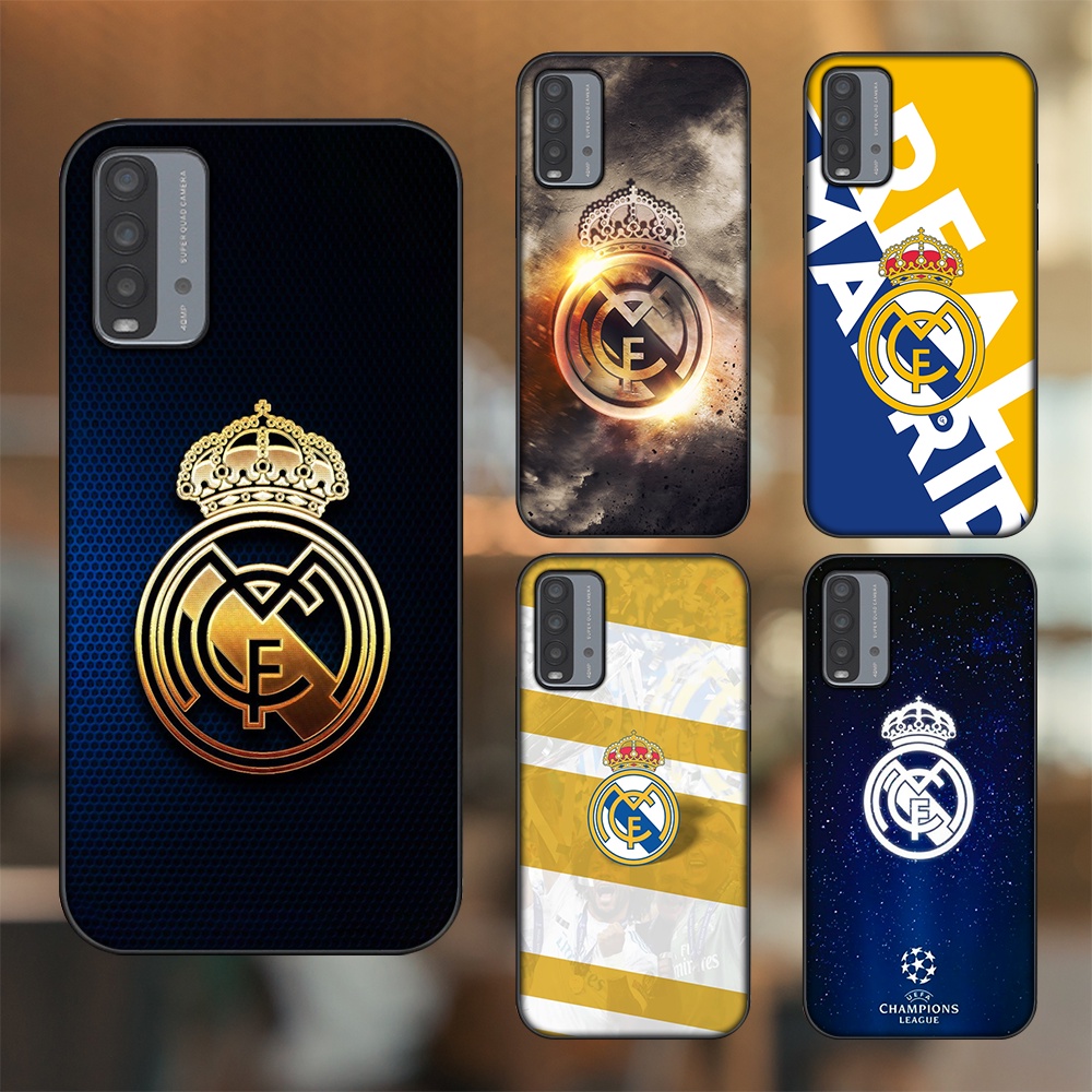 Ốp lưng Xiaomi Redmi 9T viền đen in hình Real Madrid