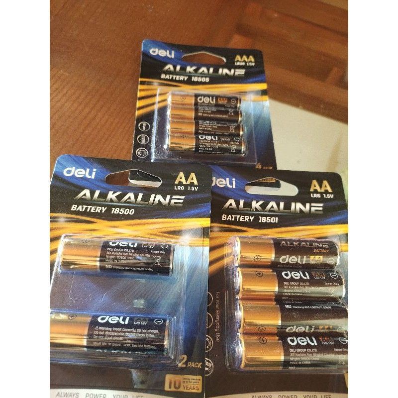 Pin kiềm Akaline AA , AAA Deli - vỉ 2 viên, 4 viên