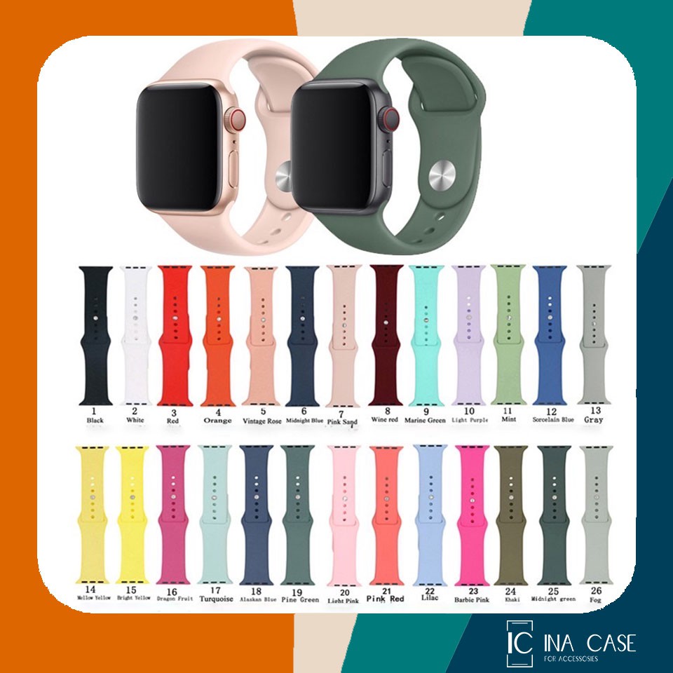 Dây Apple Watch Cao Su Chống Bẩn Sport Bands Cao Cấp Size 38/40 42/44