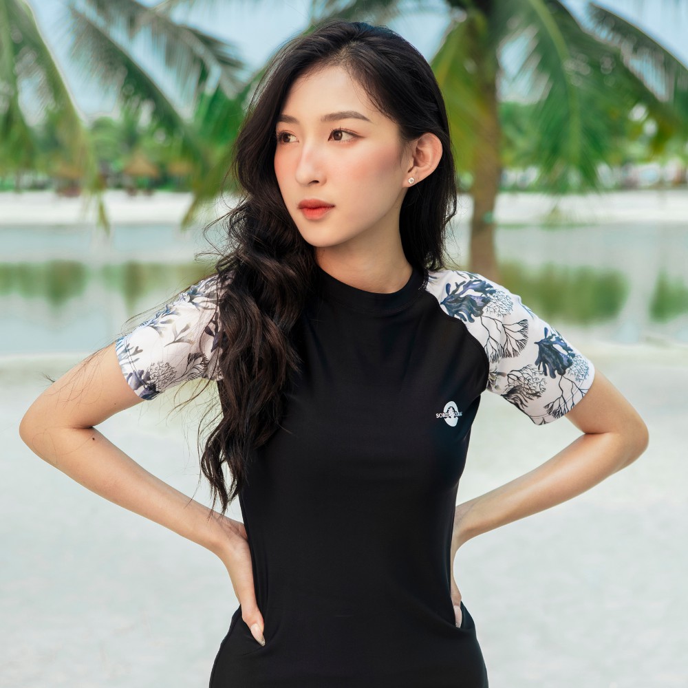 Áo Bơi Nữ Tay Ngắn Short Sleeve Coral Sobie