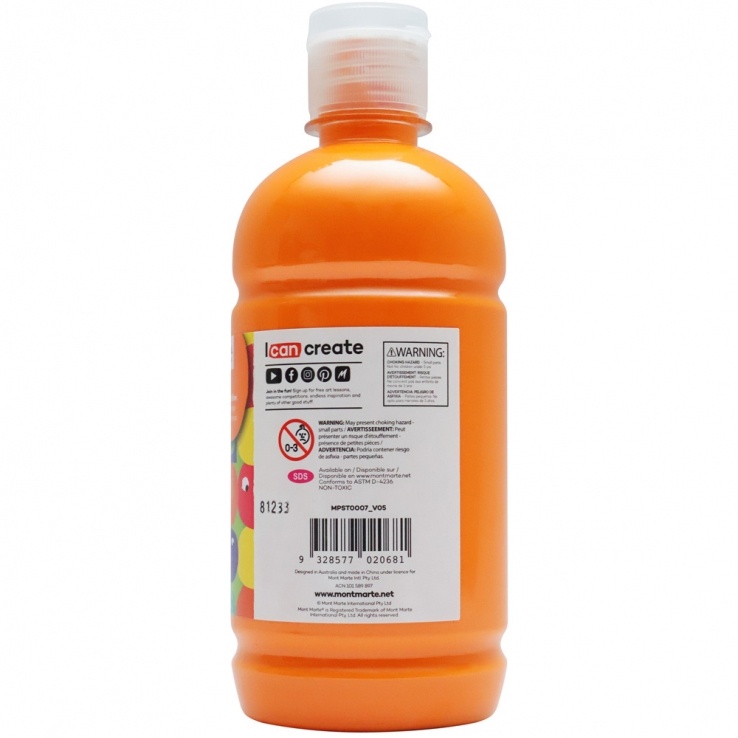 Màu Poster Mont Marte 500 ML MPST0007 - Màu Orange Yellow