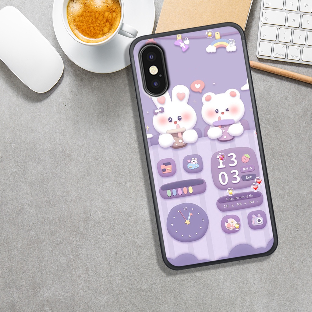 ỐP LƯNG  IPHONE X/XS - XR - XSMAX , IN HÌNH GẤU &amp; THỎ SIÊU CUTE.