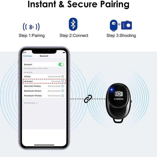 Thiết bị điều khiển chụp ảnh không dây bluetooth với pin và hẹn giờ cho điện thoại android chất lượng cao