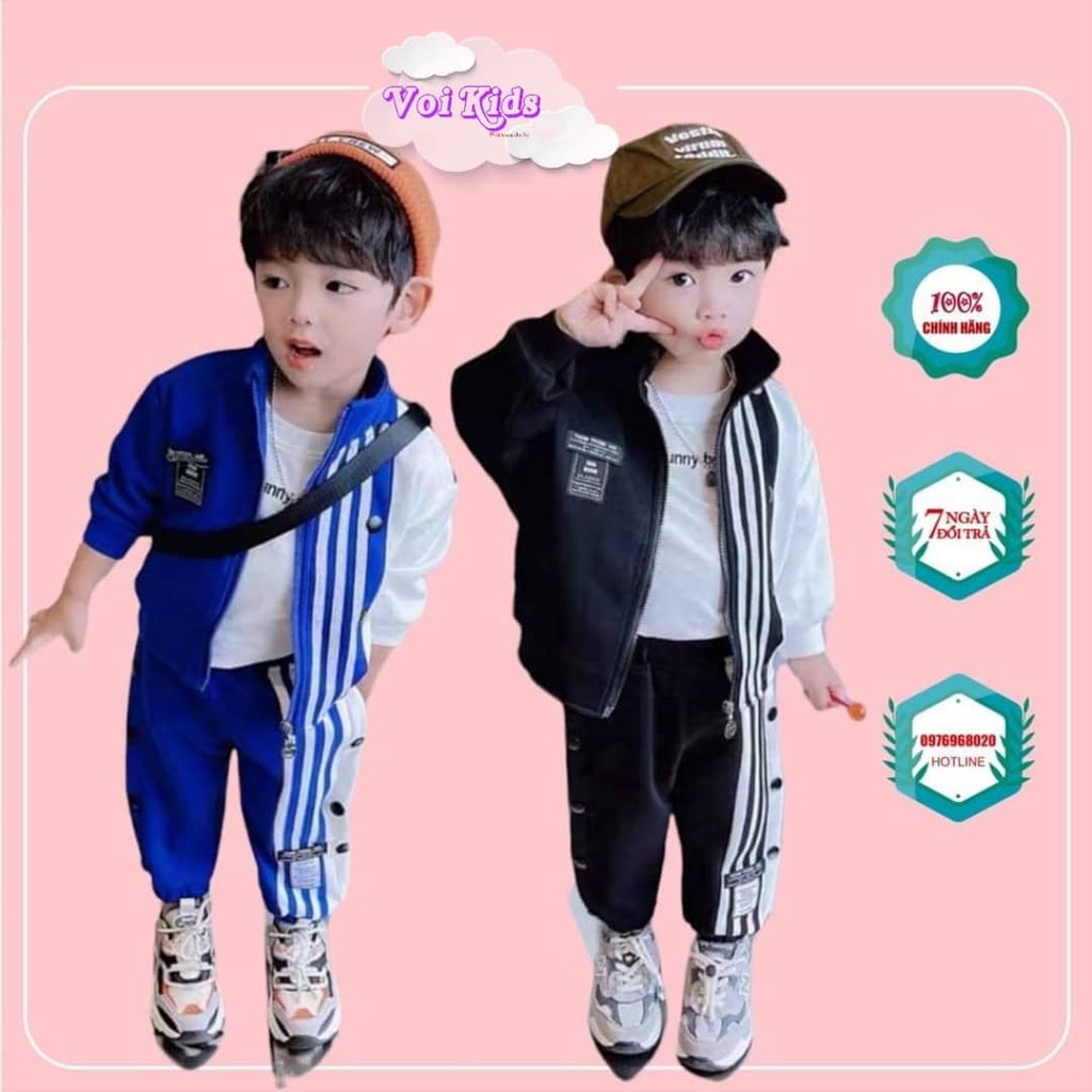 Bộ đồ bé trai - Bộ đồ thể thao khỏe khoắn cho bé trai cực kool - Chất da cá mềm mịn - không bai xù