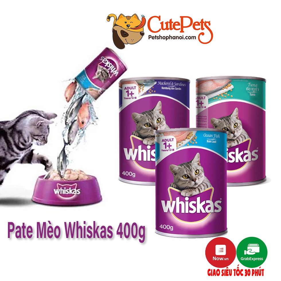  Thức ăn cho mèo Pate Whiskas Adult Lon 400g - CutePets Phụ kiện chó mèo Pet shop Hà Nội