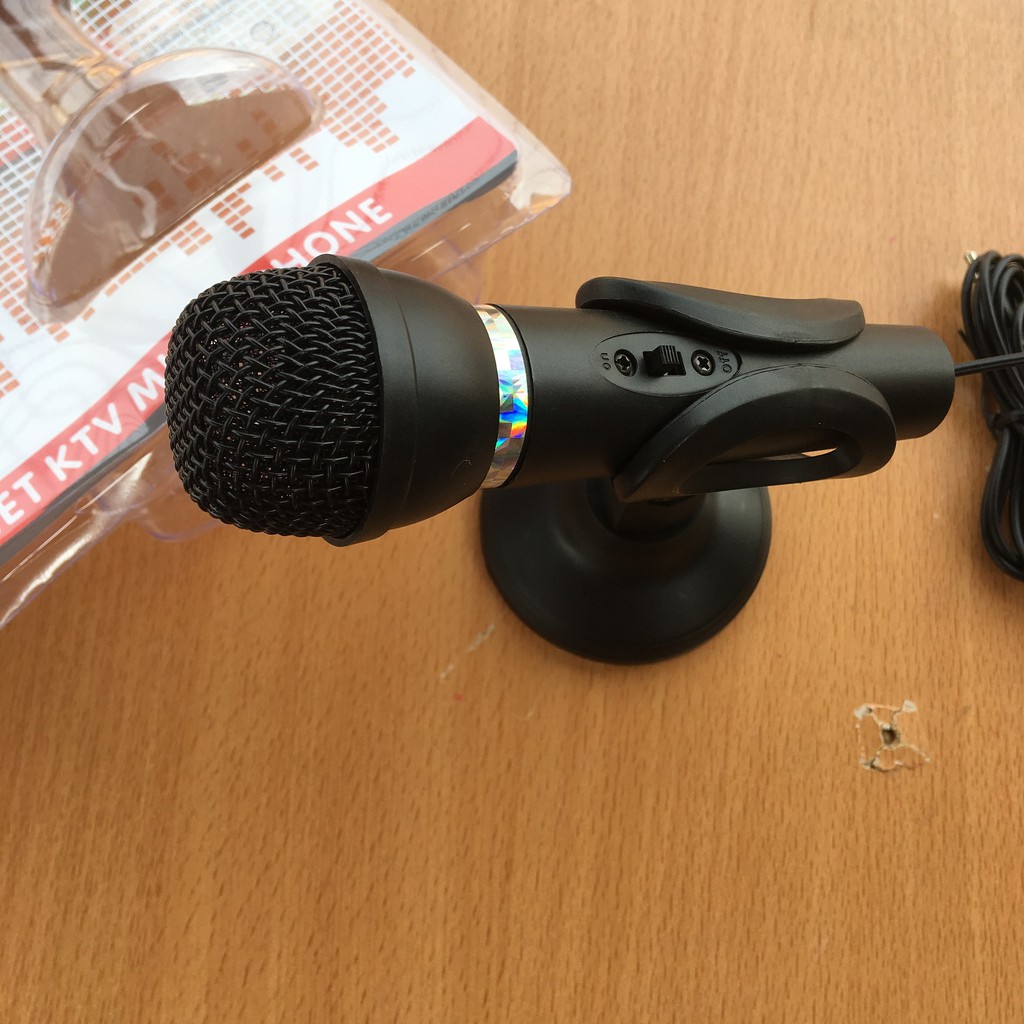 Microphone máy tính thu âm,đàm thoại có chân đế để bàn tiện lợi KTV