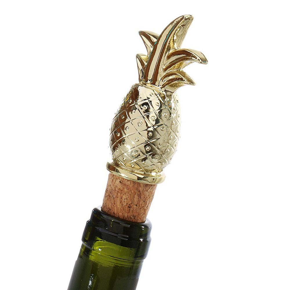 ELLSWORTH Sealer Bottle Stopper Gift|Plated Wine Plug Environmental Party Metallic 1Pc Ananas Drink Pineapple Shaped/Multicolor