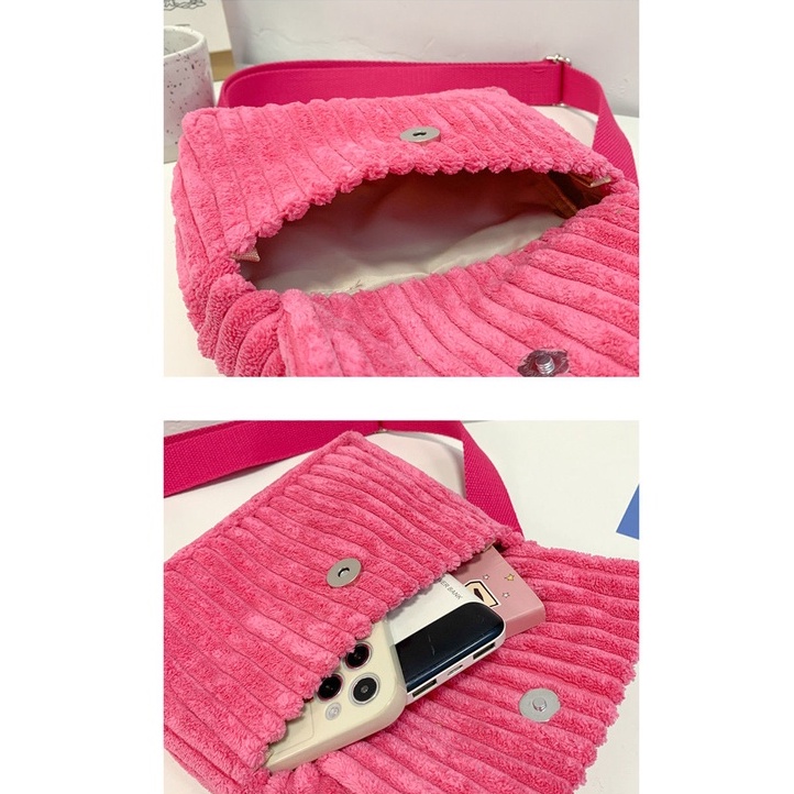 Túi đeo chéo ENVIROSAX dáng vuông nhỏ vải nhung dễ thương cho học sinh