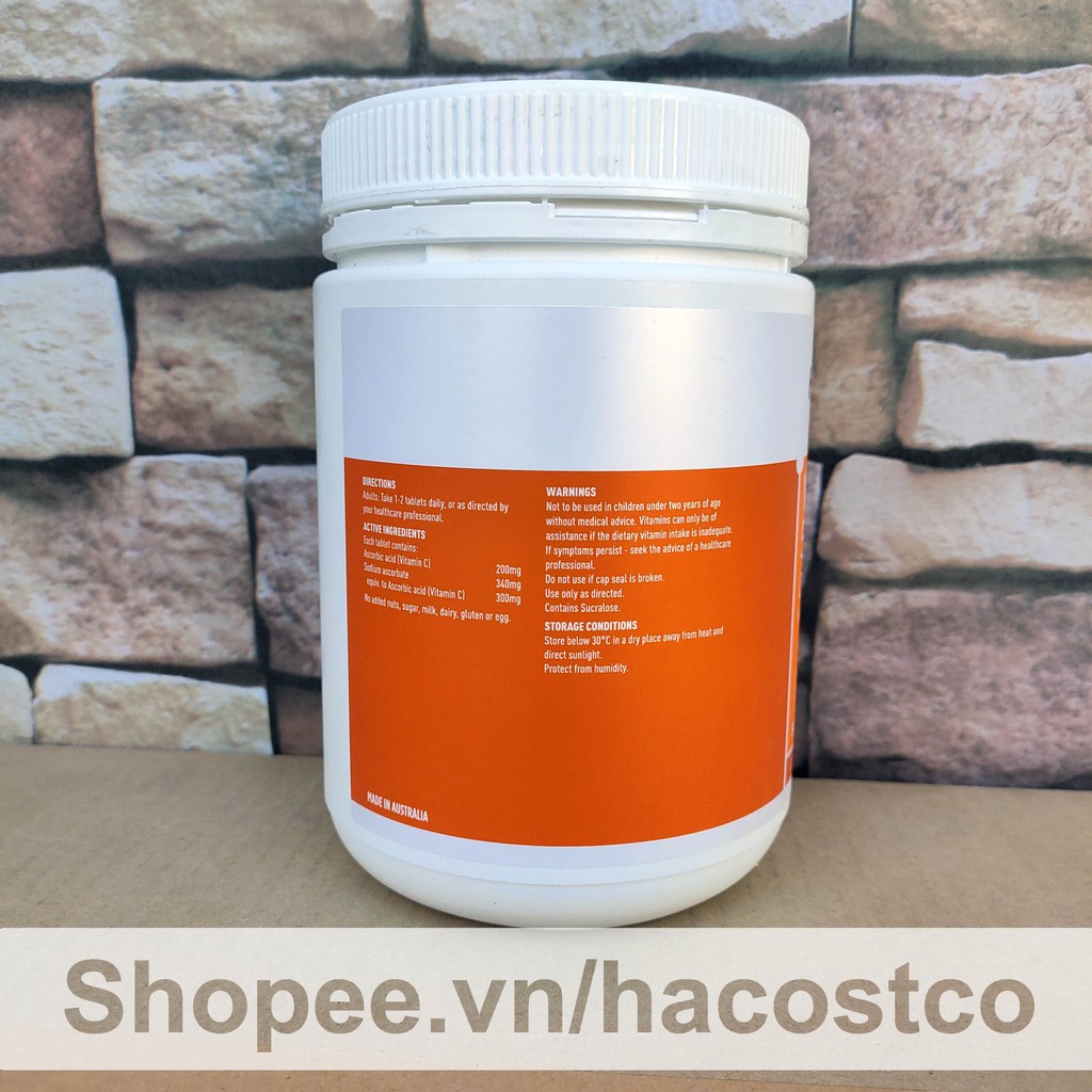 Viên nhai ngậm Healthy Care Vitamin C 500mg Chewable Tablet 500 viên của Úc bổ sung vitamin C | BigBuy360 - bigbuy360.vn