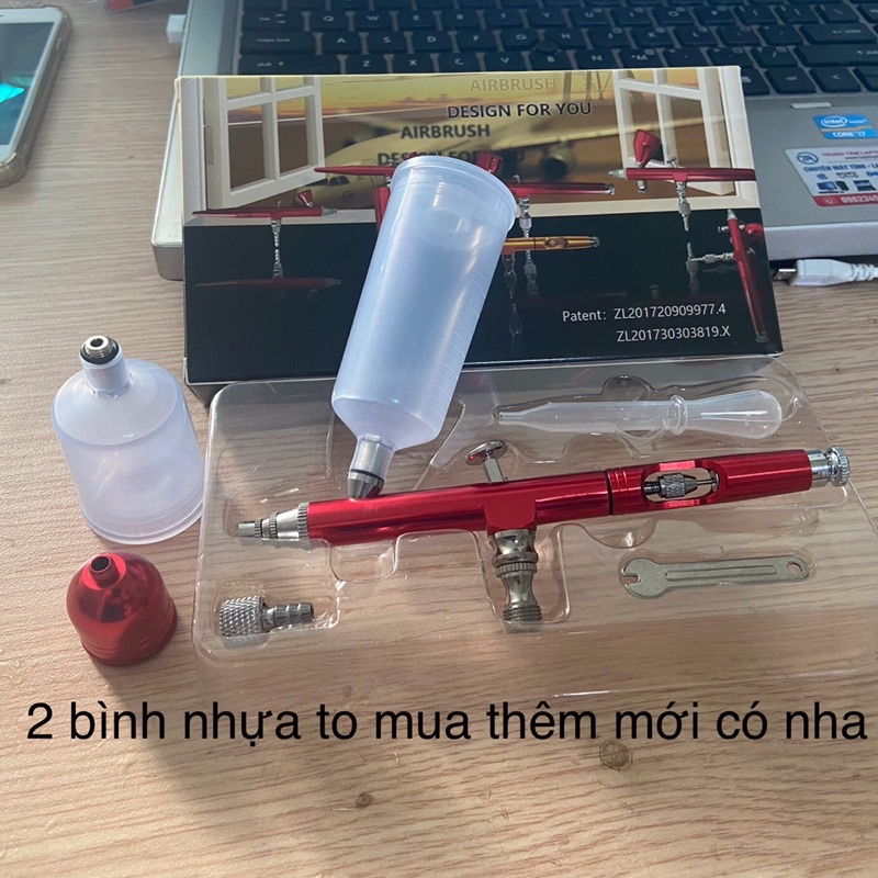 HHS Súng phun sơn airbrush mini - phun màu bánh [bút vẽ]