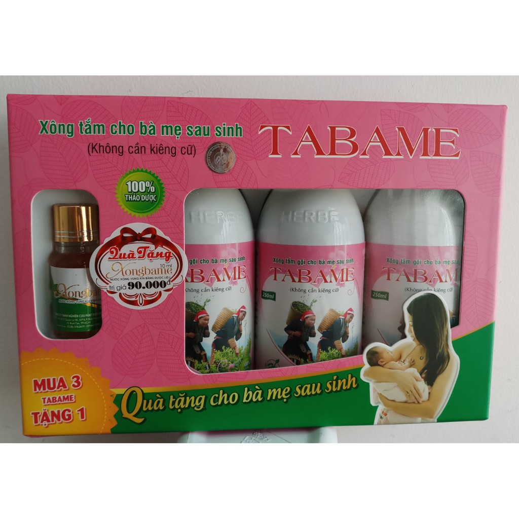 Set Tabame (3 chai) - Nước xông tắm cho bà mẹ sau sinh | Hỗ trợ điều trị sản hậu