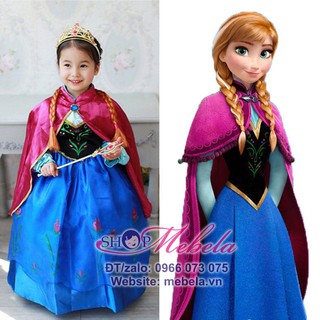 Váy đầm công chúa Anna kèm áo choàng ngắn cho bé 14-25kg