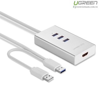Cáp usb 3.0 to hdmi và 3 cổng usb 3.0 chính hãng ugreen 40257