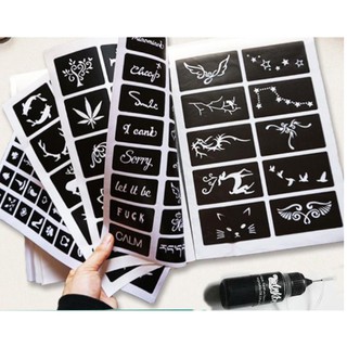 Mực Xăm Tạm Thời Kèm Khuôn Dán